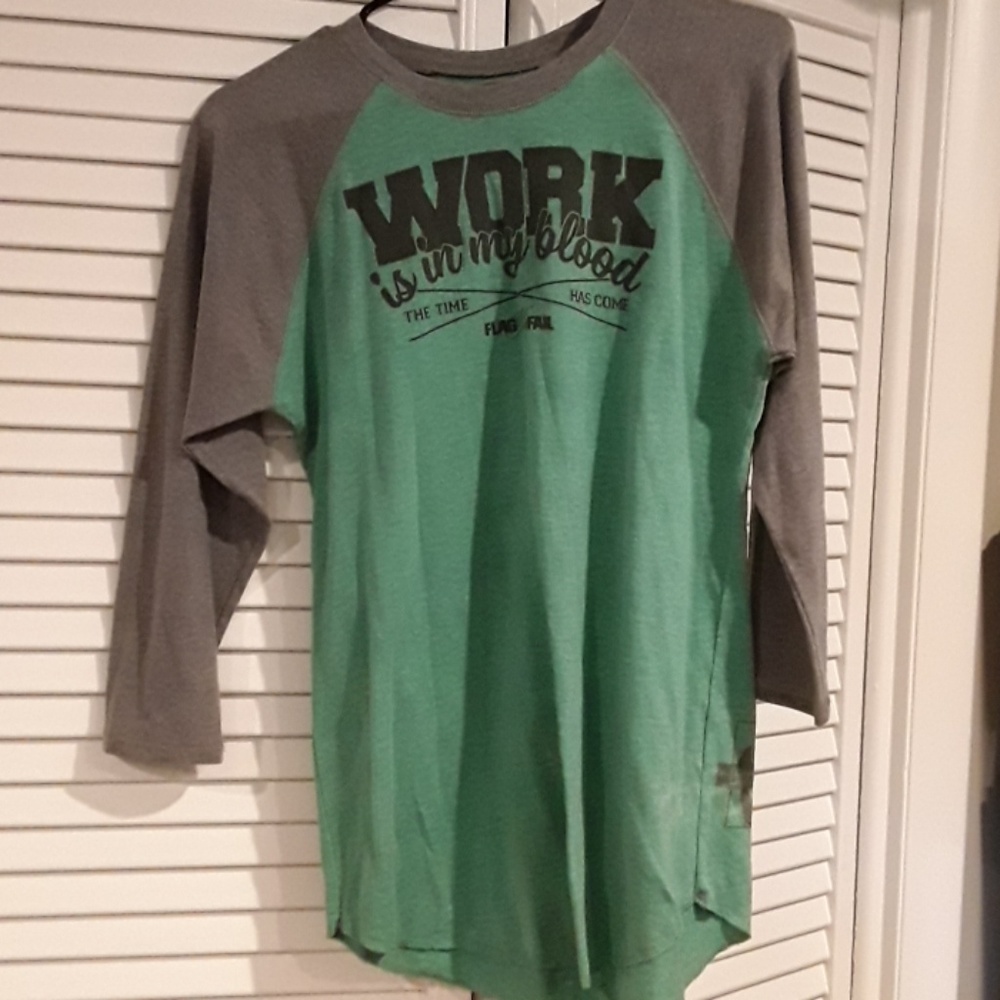FNF Green/grey baseball 3/4 shirt